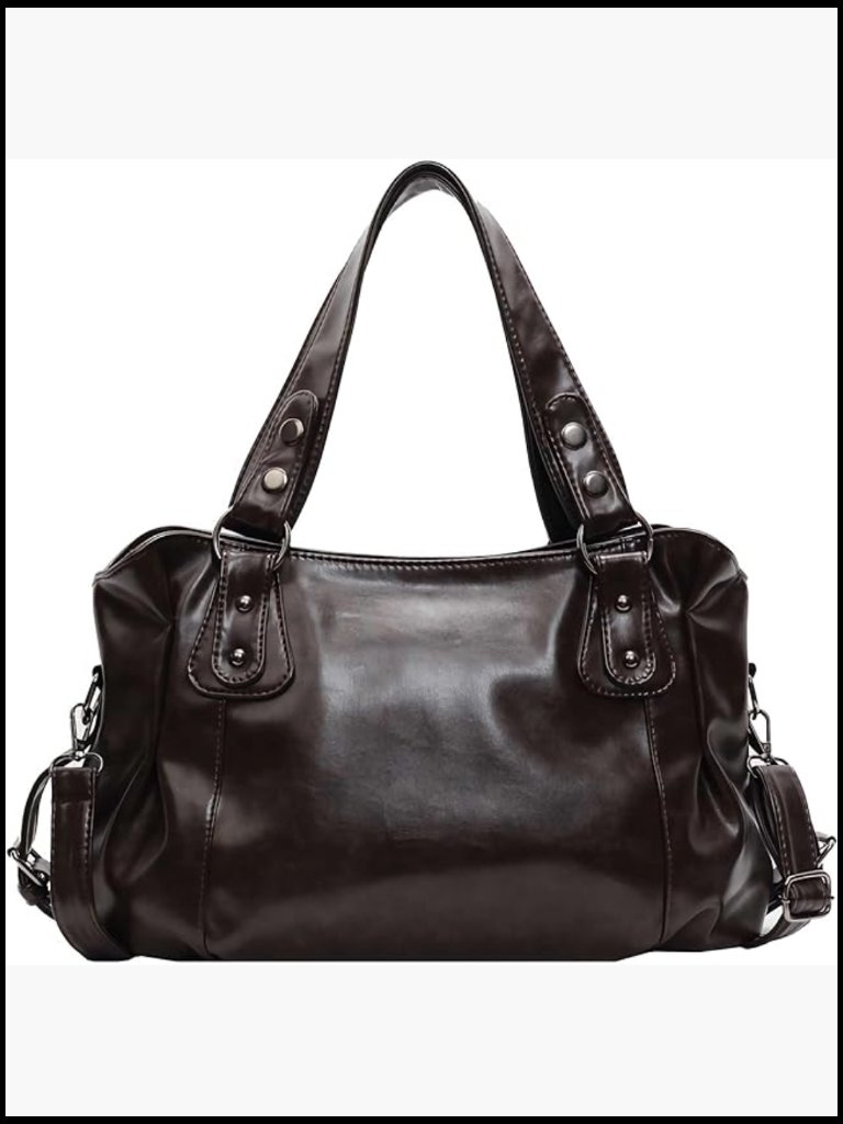 Vintage Faux Leather Large Capacity Hobo Crossbody Shoulder Bag For Women